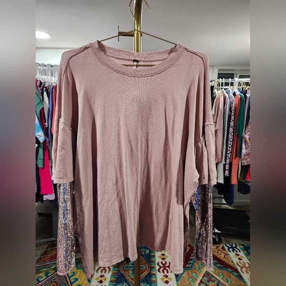 Free People Sequin Twofer long sleeve NWOT - Picture 7 of 10